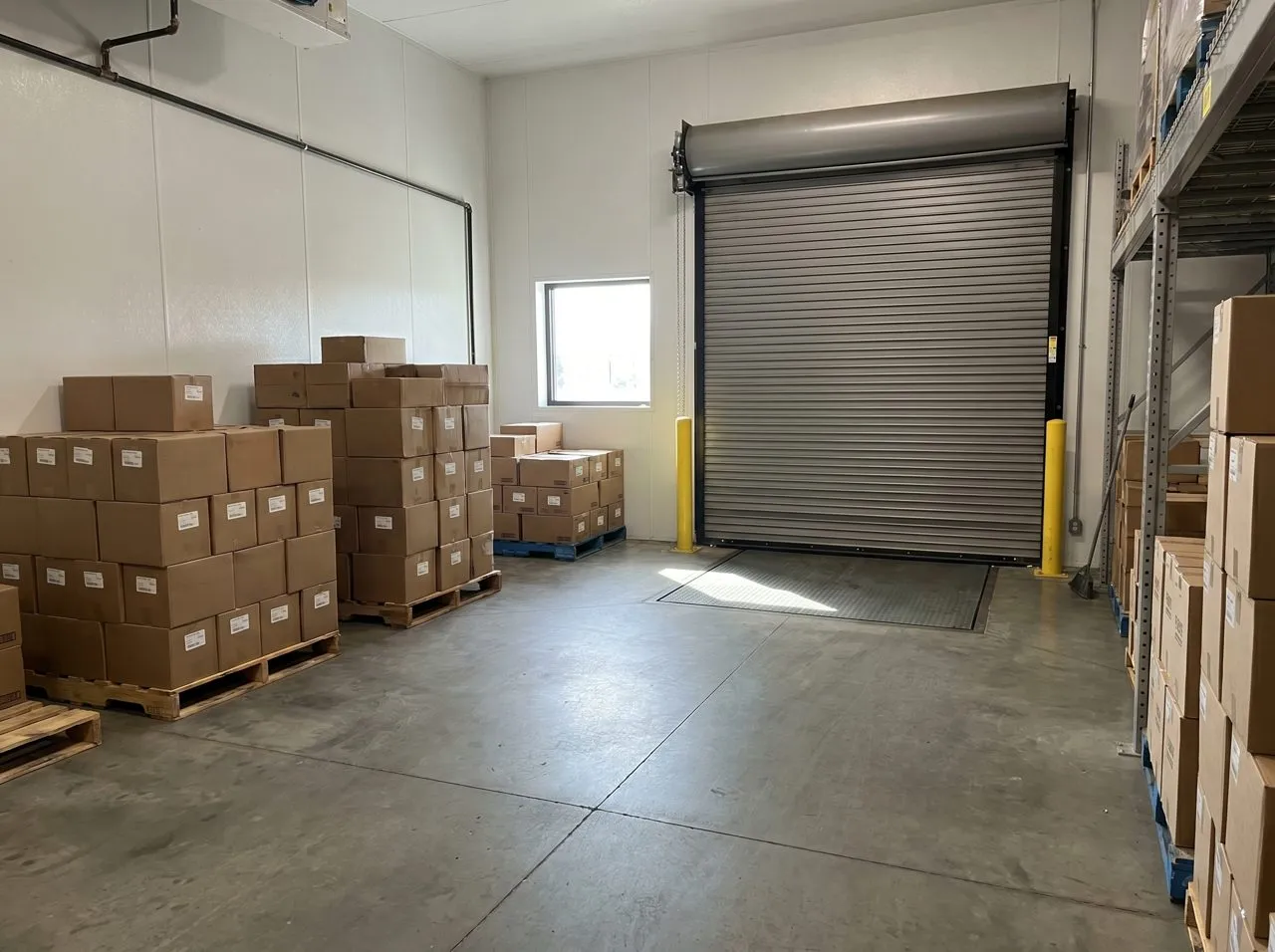 Grocery store receiving dock and stockroom
