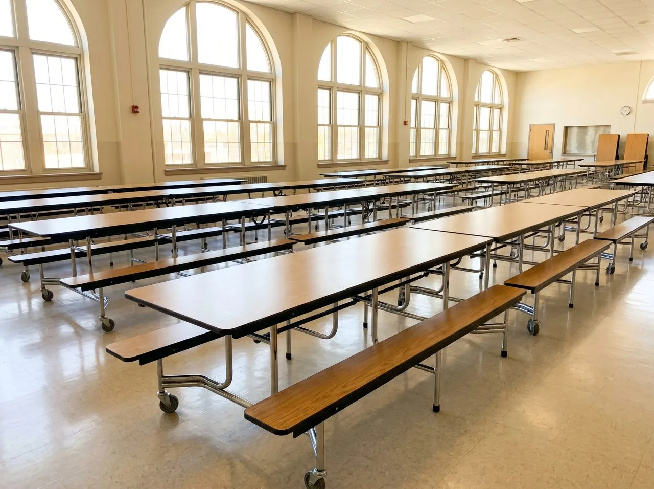 Clean school cafeteria