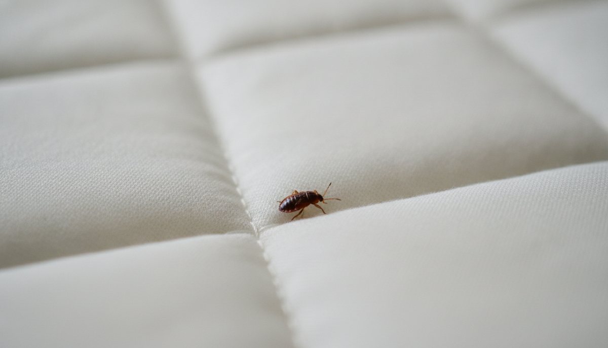 Bed bug on a mattress seam — Total Pest Control Fresno