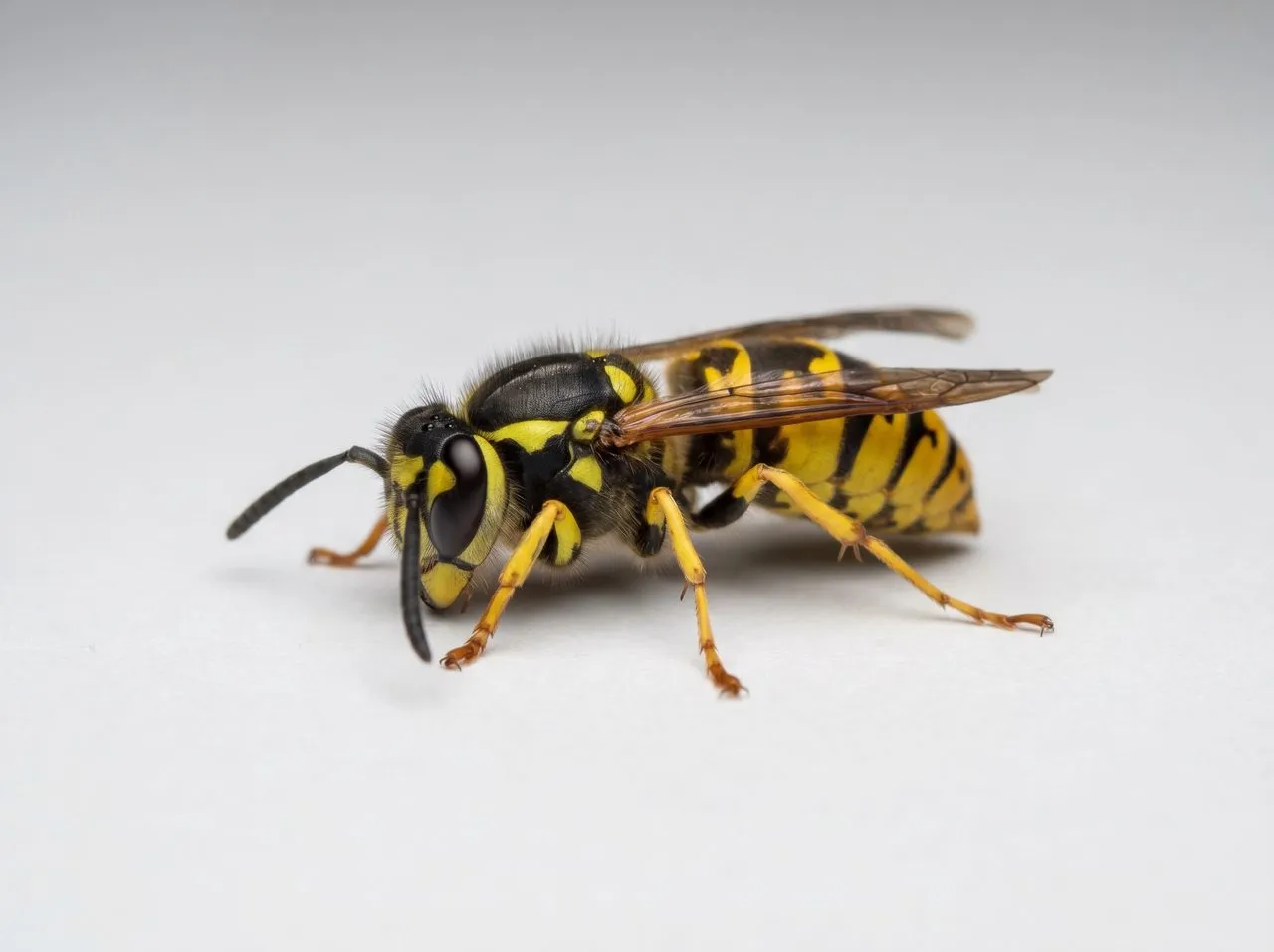 Macro photo of a yellowjacket, the wasp responsible for most repeated stings